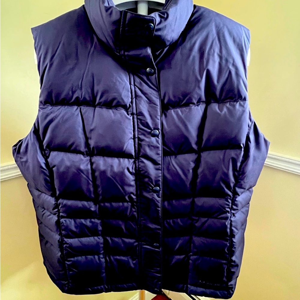 LL L.L. Bean Water repellent DownTek Vest womens 2XL Navy Blue